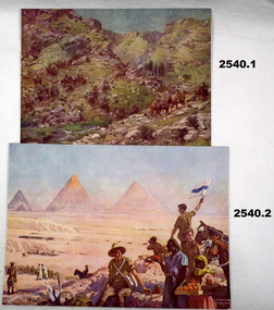 Painting prints showing WW1 battle scenes.