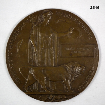 Bronze memorial plaque issued to families.