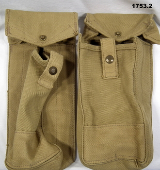 Two webbing WW2 basic magazine pouches.