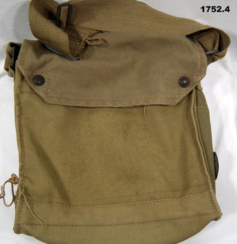 Khaki colour Gas mask bag issue WW2