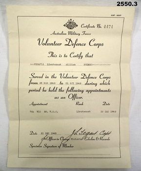 Documents relating to service records.