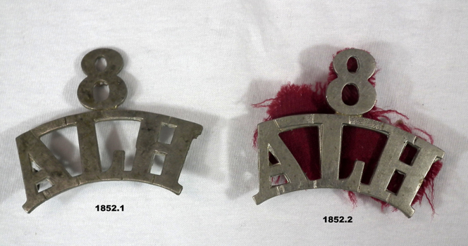 Two brass Light Horse badges.