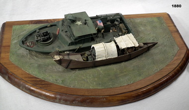 Diorama  of a US riverine boat.