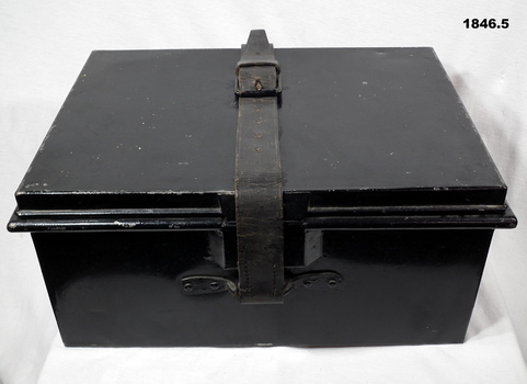 Black steel writing trunk WW1