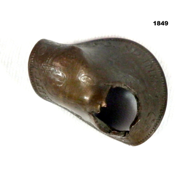 Australian half penny coin damaged