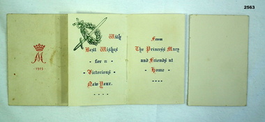 Best wishes card from Princess Mary WW1