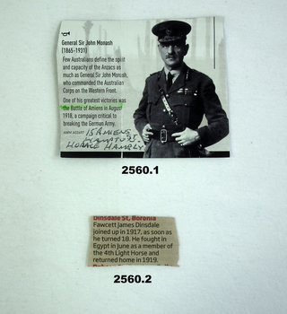 Newspaper cuttings relating to 2 people WW1