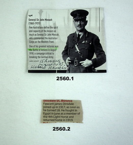 Newspaper cuttings relating to 2 people WW1