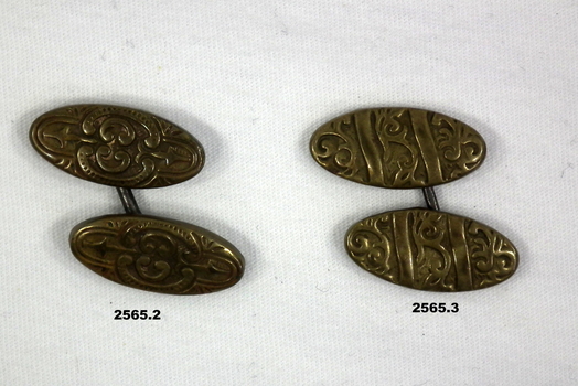 pair of ornate cuff links WW1 era