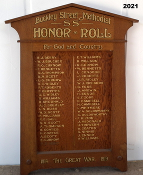 Buckley Street Methodist School HONOR Roll.