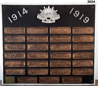 East Bendigo State School Roll of Honor.