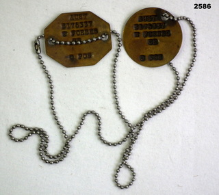 Set of military Identity disc’s on chain