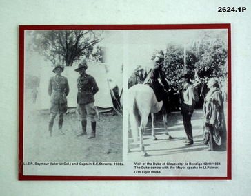 Series of photographs re the 17th Light Horse.