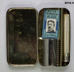 Gillette shaving kit in tin.
