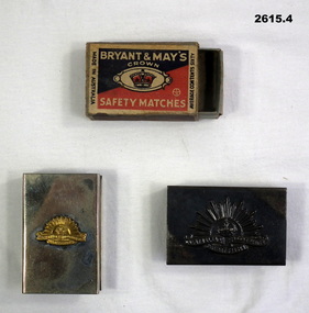 Three types of match box/matches holder.