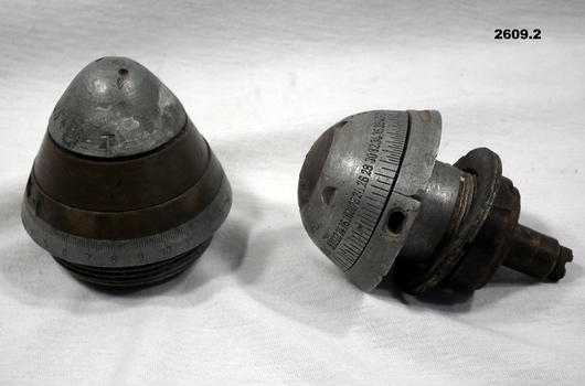 Two nose caps with graduations on.