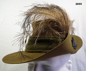 Slouch hat complete with emu plume.