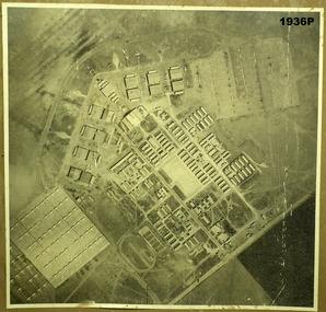 B & W aerial phot of an air Force base Australia.