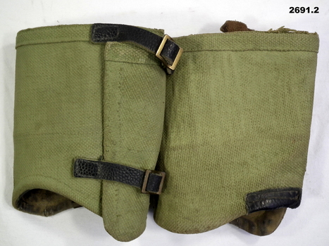 Green colour webbing gaiters WW2 era.