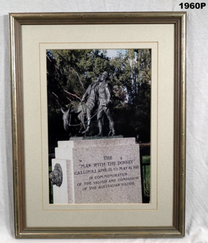 Photograph of statue re Simpson and his donkey.