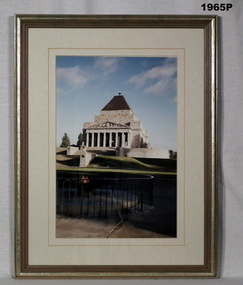 Framed colour photo of the Melbourne Shrine.