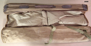 Brown canvas roll bag as used by military nurses.