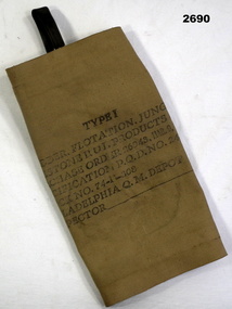 Khaki colour water flotation bladder.