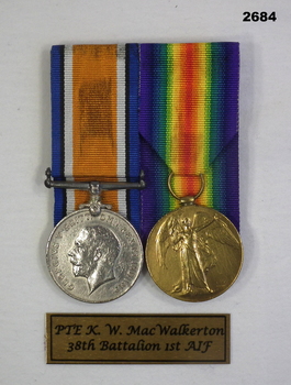Court mounted medal set AIF WW1