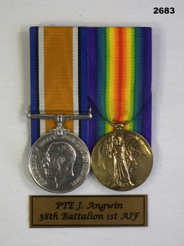 Court mounted medal set AIF WW1