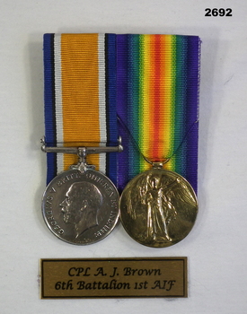 Court mounted medal set AIF WW1