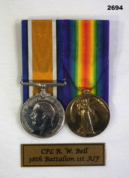 Court mounted medal set AIF WW1