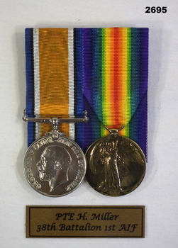 Court mounted medal set AIF WW1