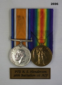 Court mounted medal set AIF WW1