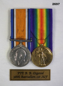 Court mounted medal set AIF WW1