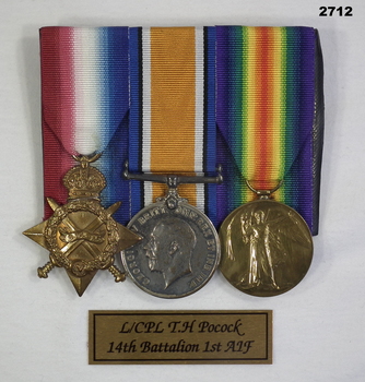 Court mounted medal set AIF WW1