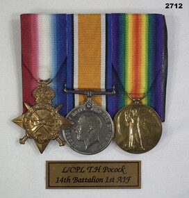 Court mounted medal set AIF WW1