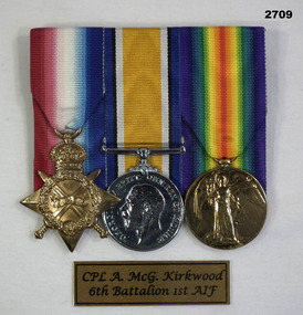 Court mounted medal set AIF WW1