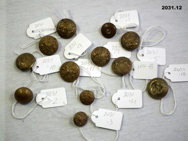 Series of small/large uniform buttons