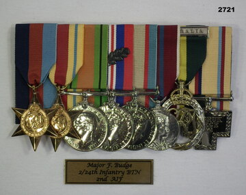 Court mounted medal set AIF WW2 MID