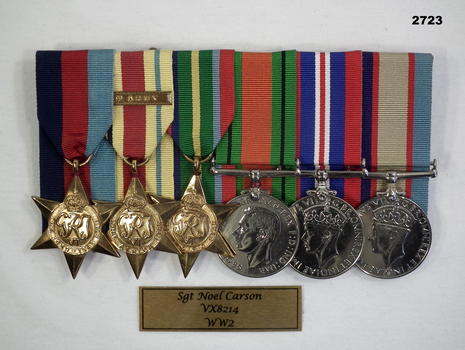 Court mounted medal set AIF WW2