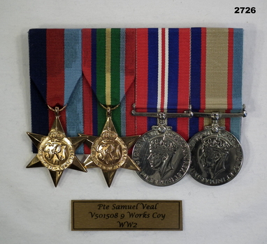 Court mounted medal set AIF WW2