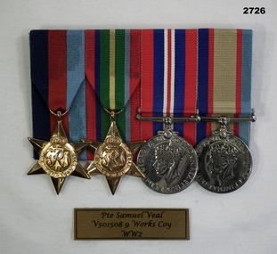 Court mounted medal set AIF WW2