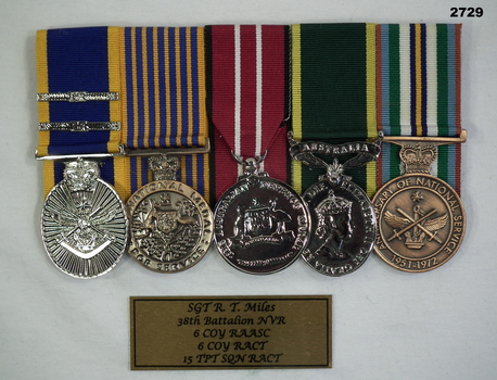 Court mounted medal set Army Reserve