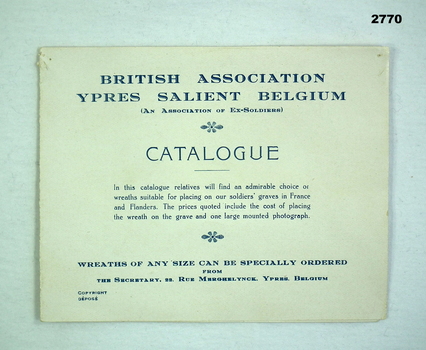 Catalogue brochure for wreaths Belgium.