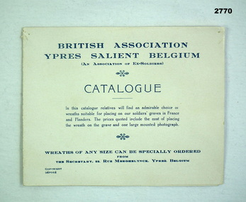 Catalogue brochure for wreaths Belgium.