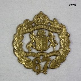 Badge, 67th BN Bendigo Infantry.