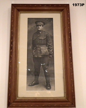 Framed photo of WW1 soldier believed to be Donald Burnet