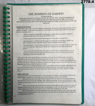 An account of the first days of the Darwin Bombings.