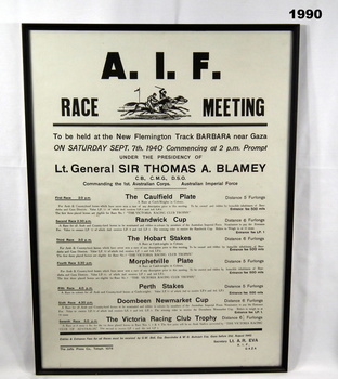 Poster of AIF Race Meeting.