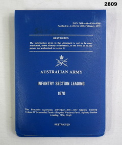Blue covered Infantry Section Leading book 1970.